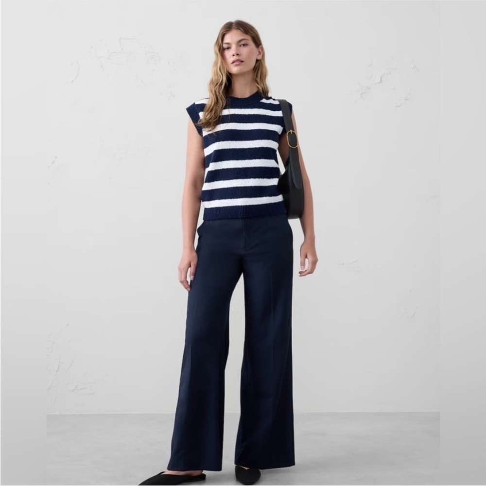 NEW! Banana Republic Navy Sculpted Wide Leg Trouser - Multiple Sizes 💜